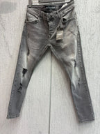 2Y Premium - Distressed Skinny Jeans | Vintage Charcoal Wash