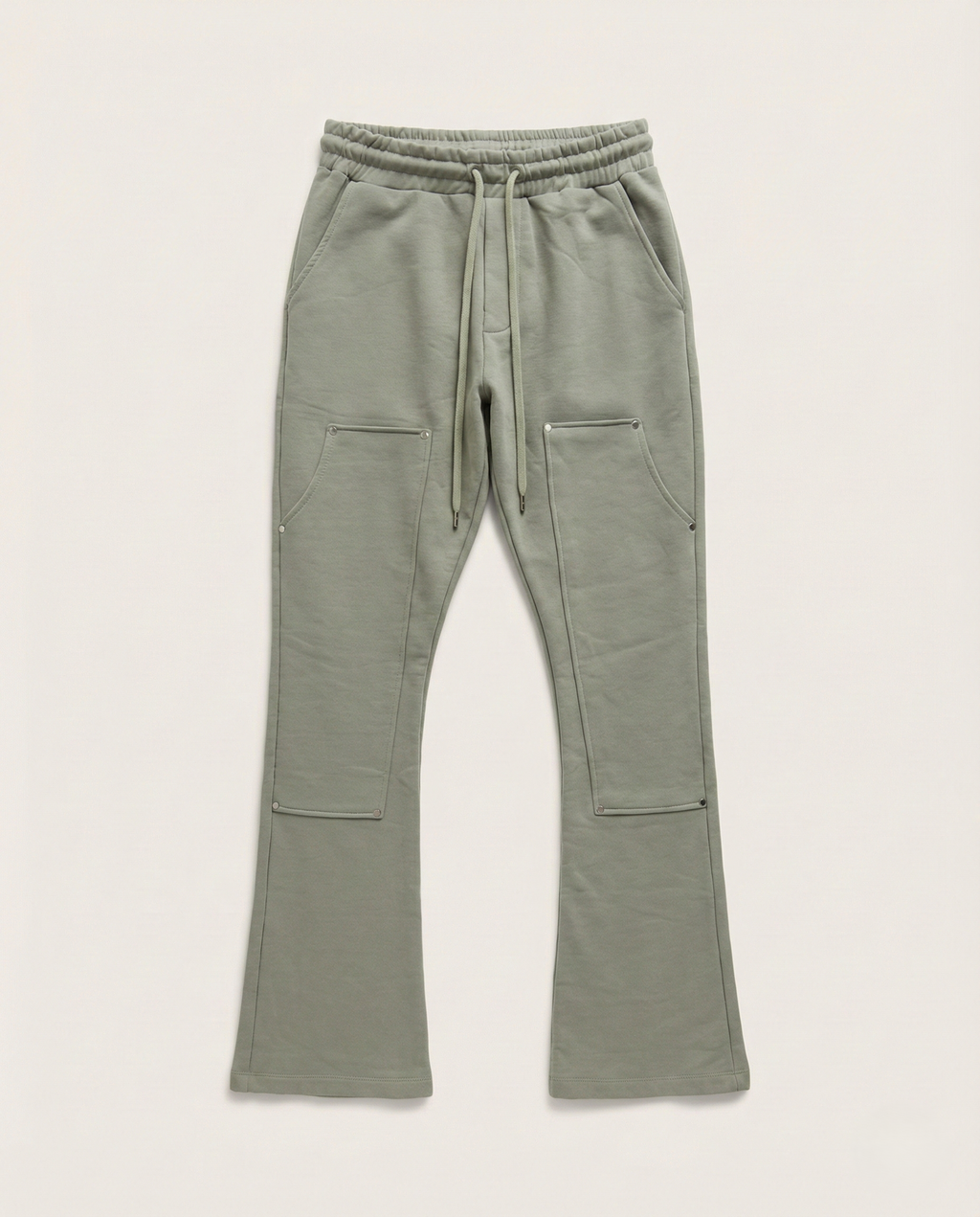 2Y Premium - Riveted Panel Flared Sweatpants – Dusty Olive