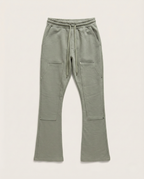 2Y Premium - Riveted Panel Flared Sweatpants – Dusty Olive