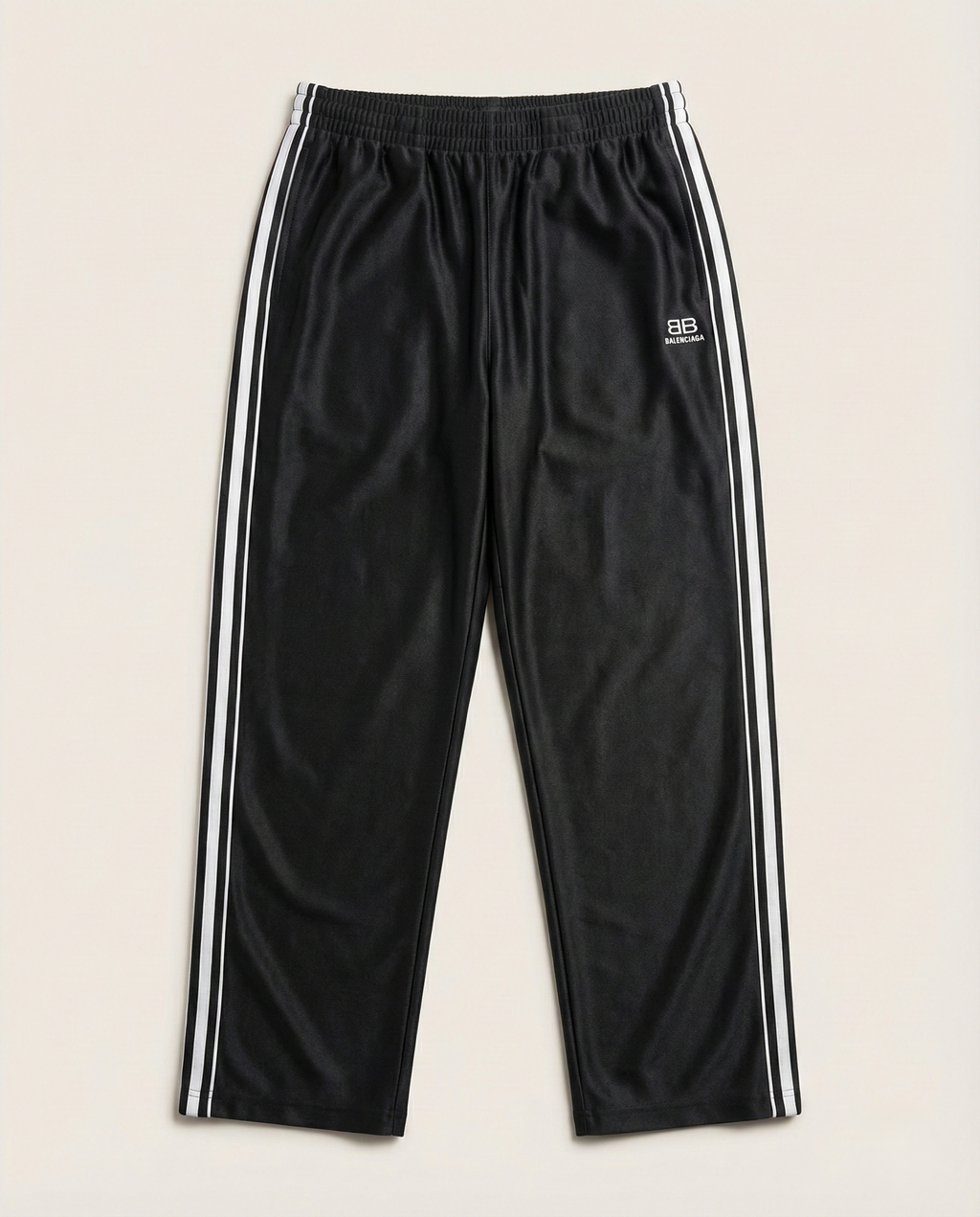 Balenciaga - BB Logo Side-Stripe Track Pants | Satin Black