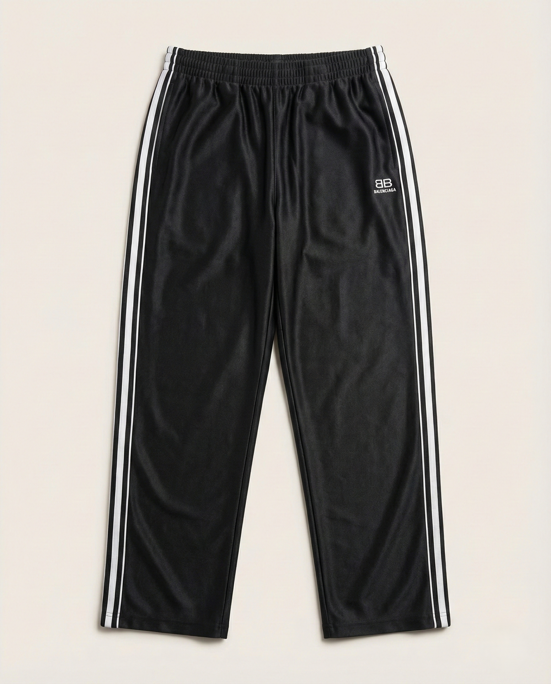 Balenciaga - BB Logo Side-Stripe Track Pants | Satin Black