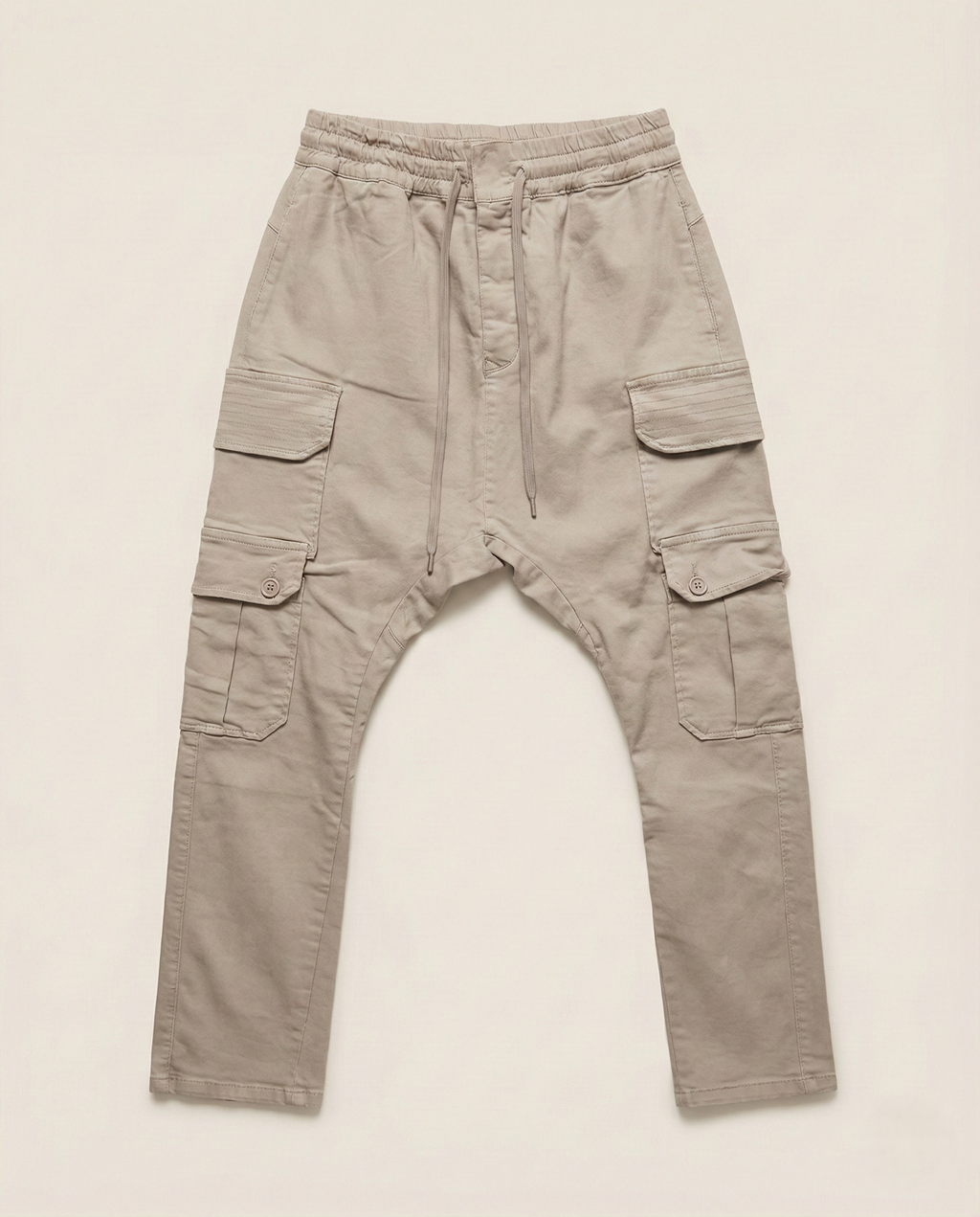 2Y Premium - Drop-Crotch Utility Cargo Pants | Stone Beige