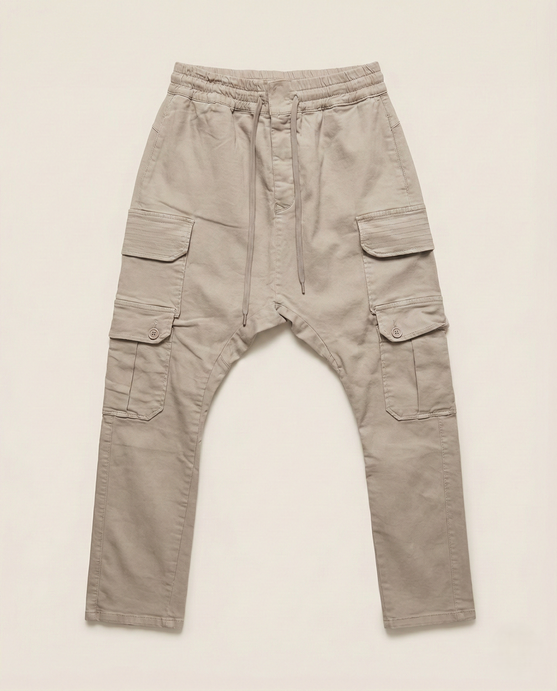 2Y Premium - Drop-Crotch Utility Cargo Pants | Stone Beige