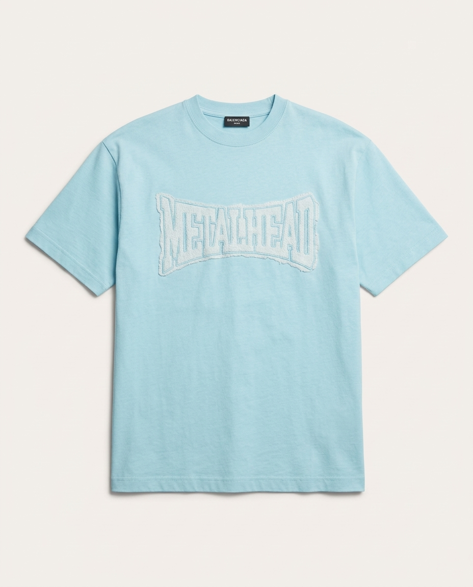 Balenciaga - "Metalhead" Distressed Appliqué T-Shirt