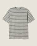 Miu Miu - Striped Cotton Jersey Logo T-Shirt - Heather Grey