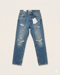 2y Premium - Vintage Medium Blue Ripped Jeans | Slim Tapered Fit