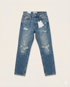 2y Premium - Vintage Medium Blue Ripped Jeans | Slim Tapered Fit