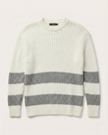 LAGOS - Signature Ribbed Knit Crewneck – Ivory & Slate Grey