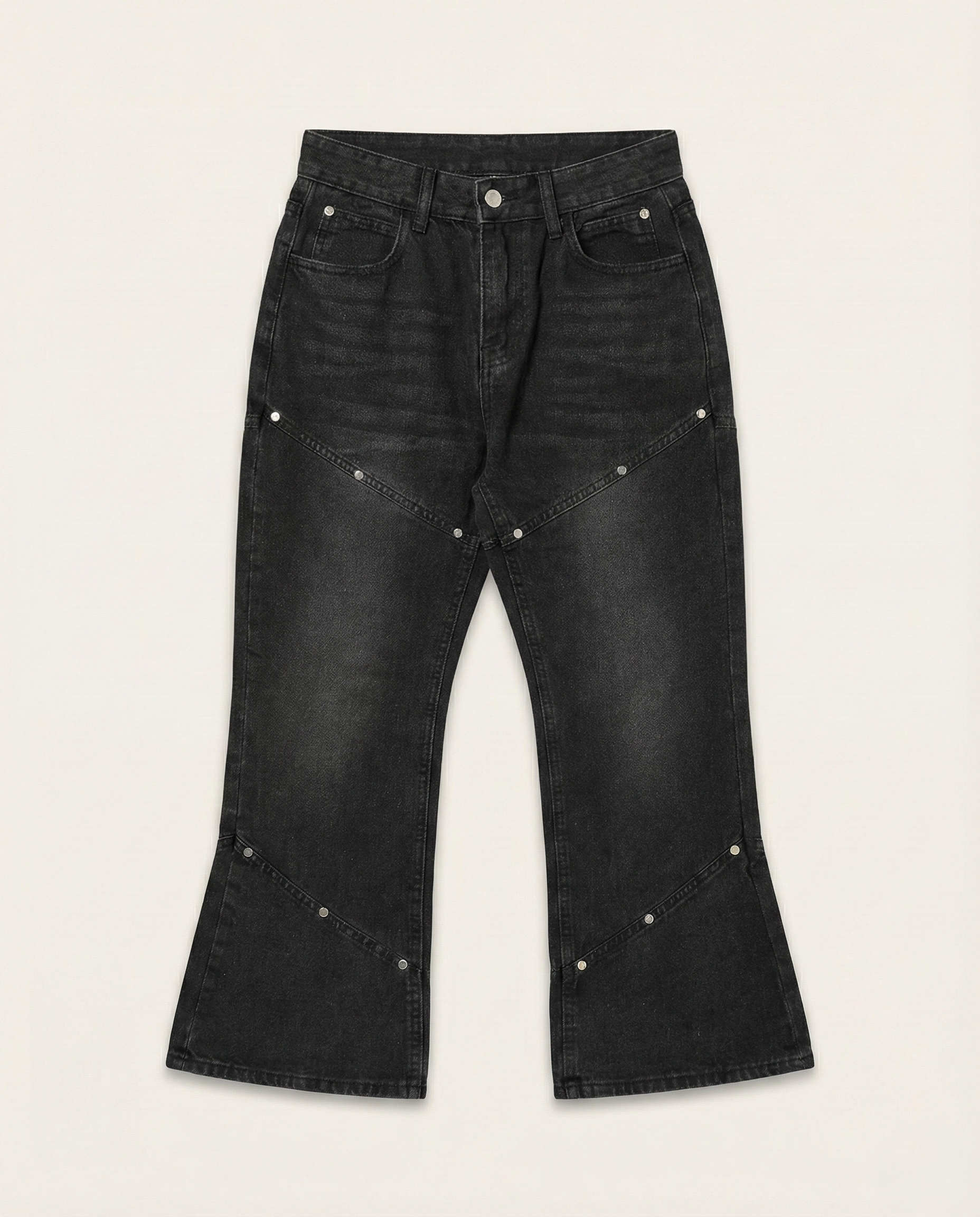 Balenciaga - Studded Panel Flared Jeans - Washed Black