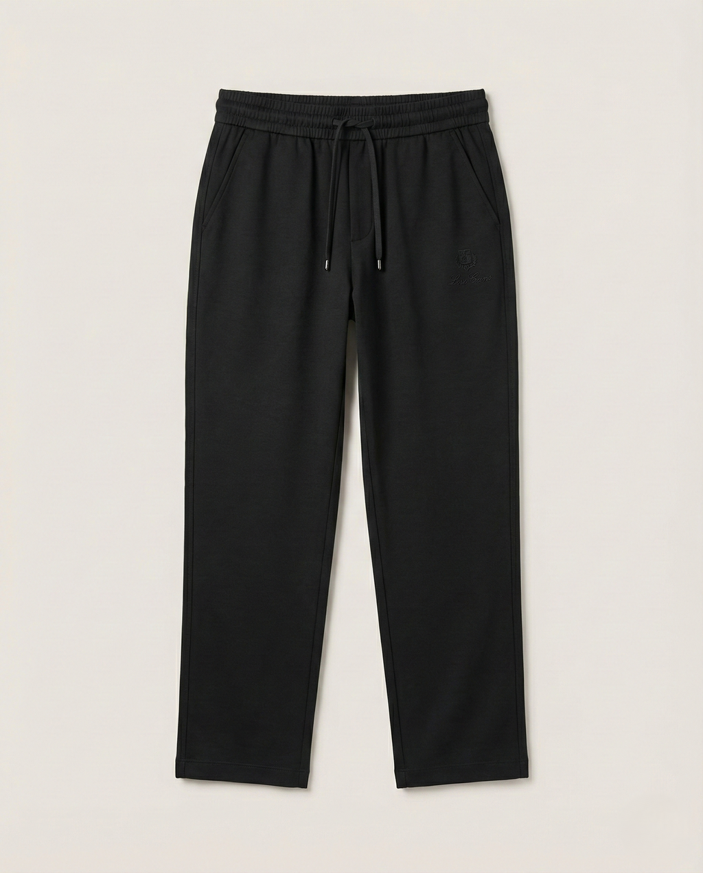 Loro Piana - Embroidered Crest Straight-Leg Track Pants | Jet Black