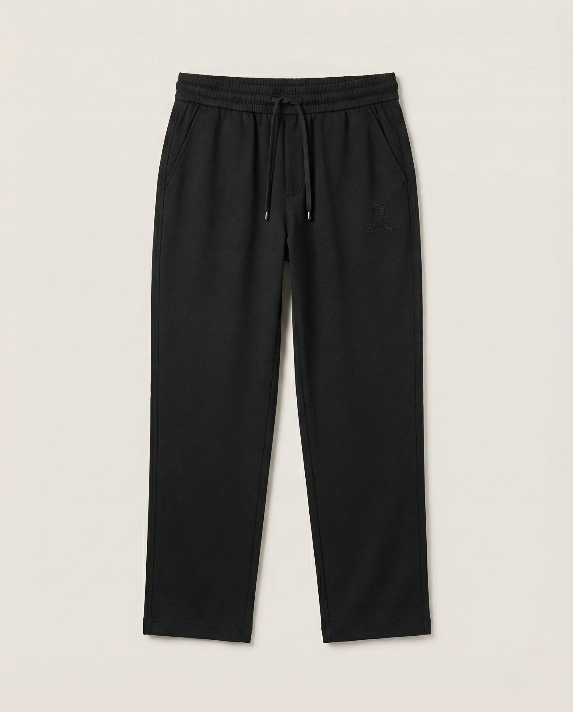 Loro Piana - Embroidered Crest Straight-Leg Track Pants | Jet Black