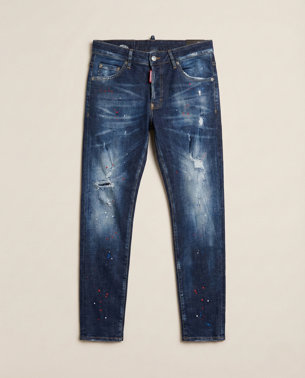 Dsquared2 - Ripped Paint-Splatter Slim Jeans | Vintage Indigo Wash