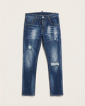 Dsquared2 - Distressed Paint-Splatter Slim Jeans | Indigo Wash