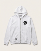 Chrome Hearts - Horseshoe Floral Zip-Up Hoodie - White