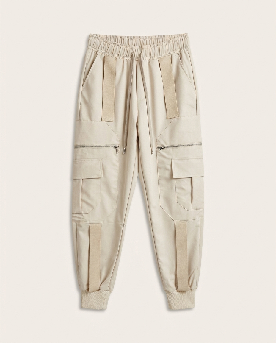 2Y PREMIUM - Tactical Strap Cargo Joggers - Beige