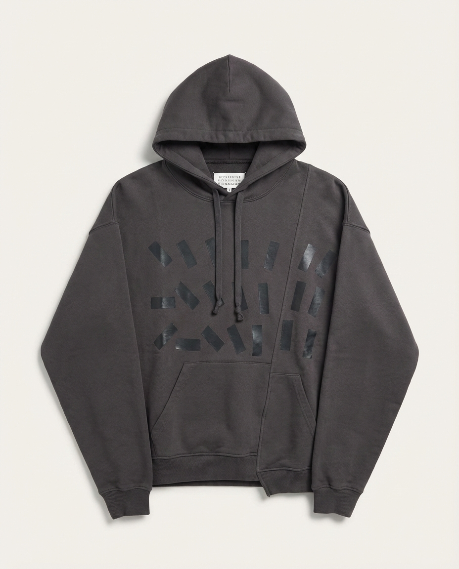 Maison Margiela - Deconstructed 'Tape Print' Hoodie - Anthracite