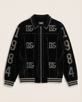 Dolce & Gabbana - "1984" Rhinestone Embellished Velvet Bomber Jacket | Black