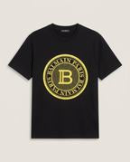 Balmain - Paris Coin Logo T-Shirt - Black & Electric Yellow