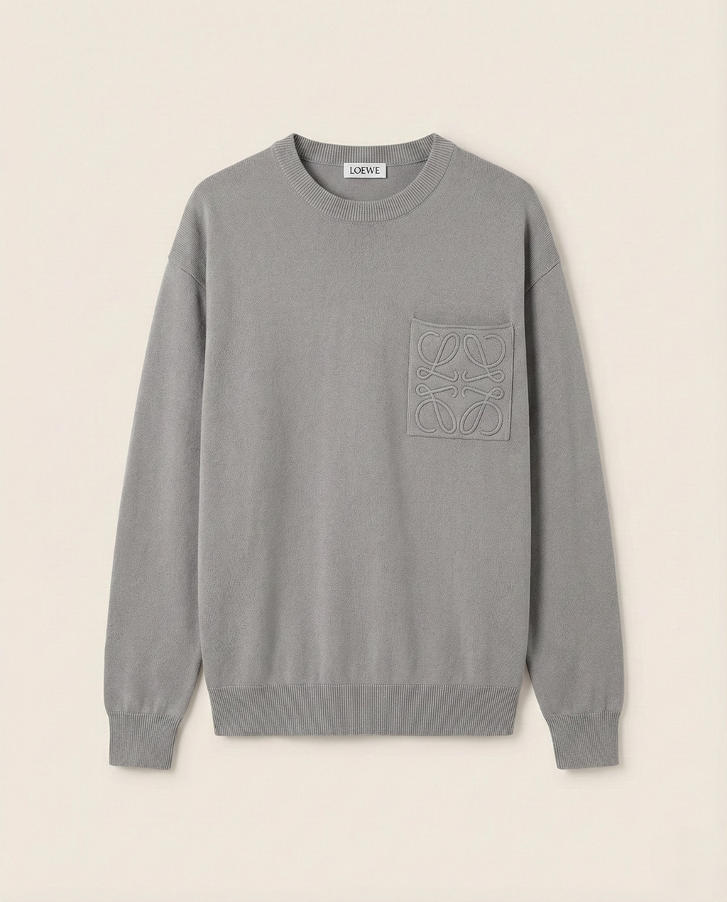 Loewe - Anagram Embroidered Pocket Sweatshirt - Grey