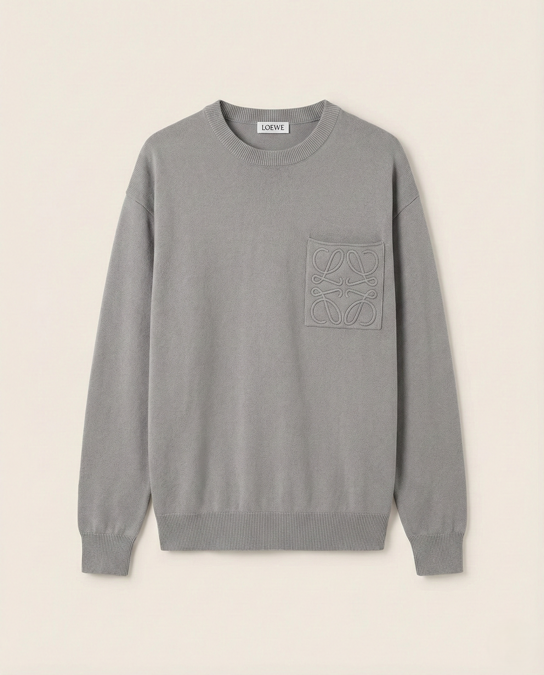 Loewe - Anagram Embroidered Pocket Sweatshirt - Grey