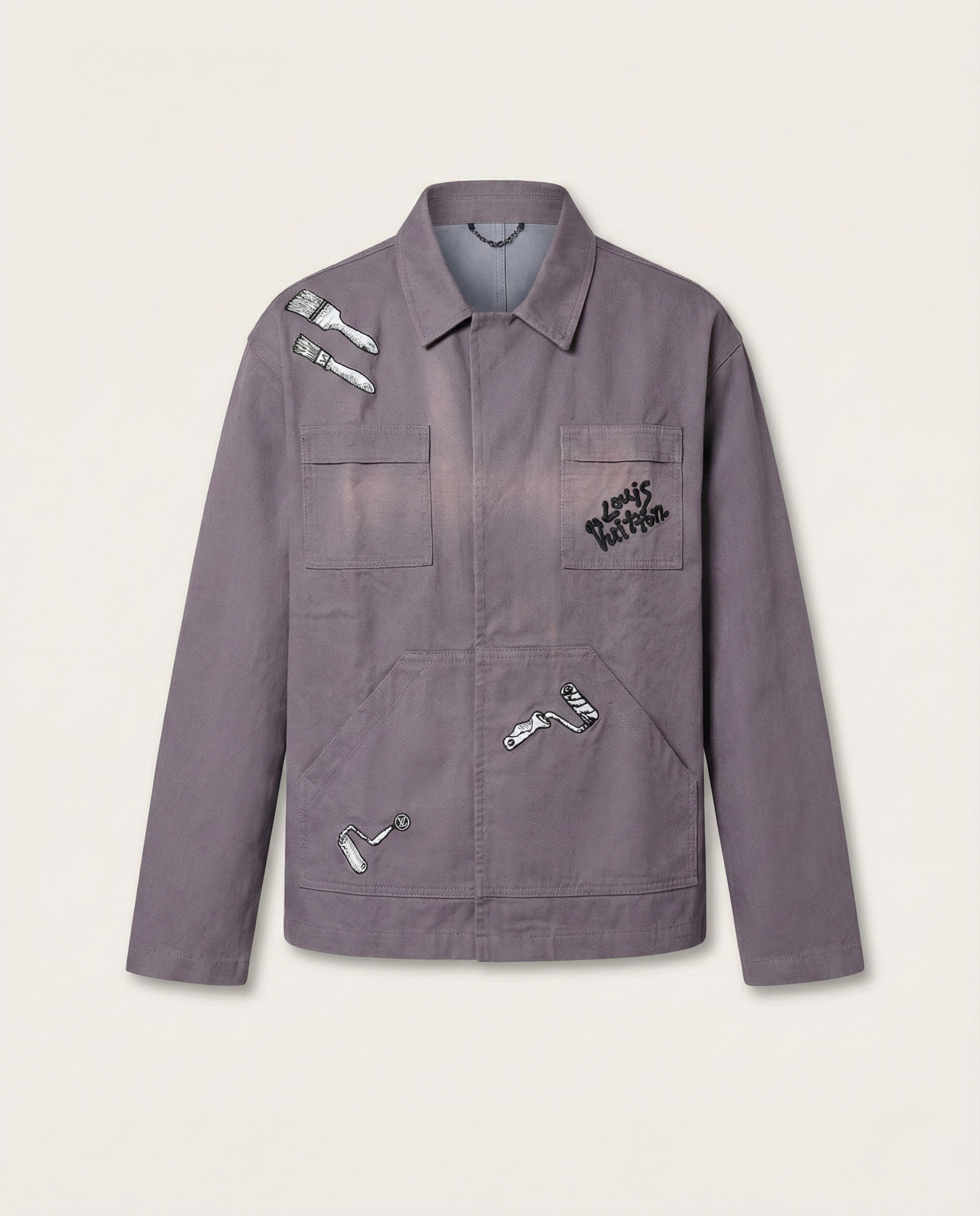Louis Vuitton - "Artist Tools" Embroidered Canvas Chore Jacket – Dusty Violet