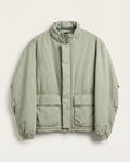 Zara - High-Neck Technical Padded Utility Jacket – Soft Sage