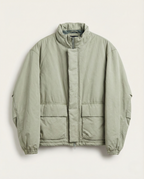 Zara - High-Neck Technical Padded Utility Jacket – Soft Sage