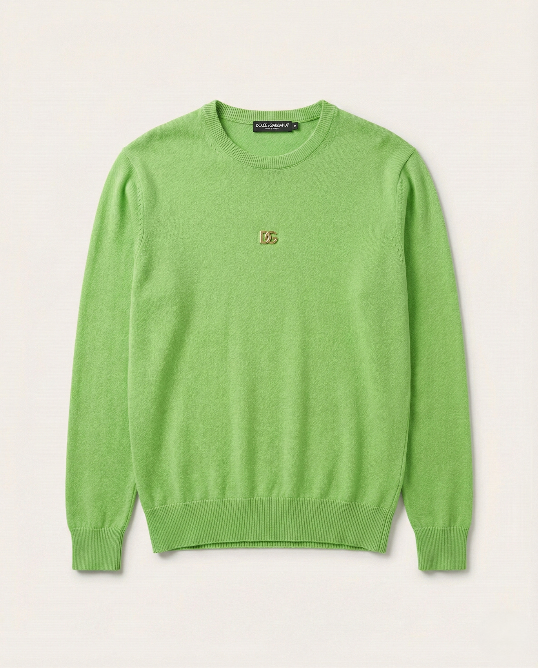 Dolce & Gabbana - Fine Knit Crewneck Sweater – Vibrant Lime