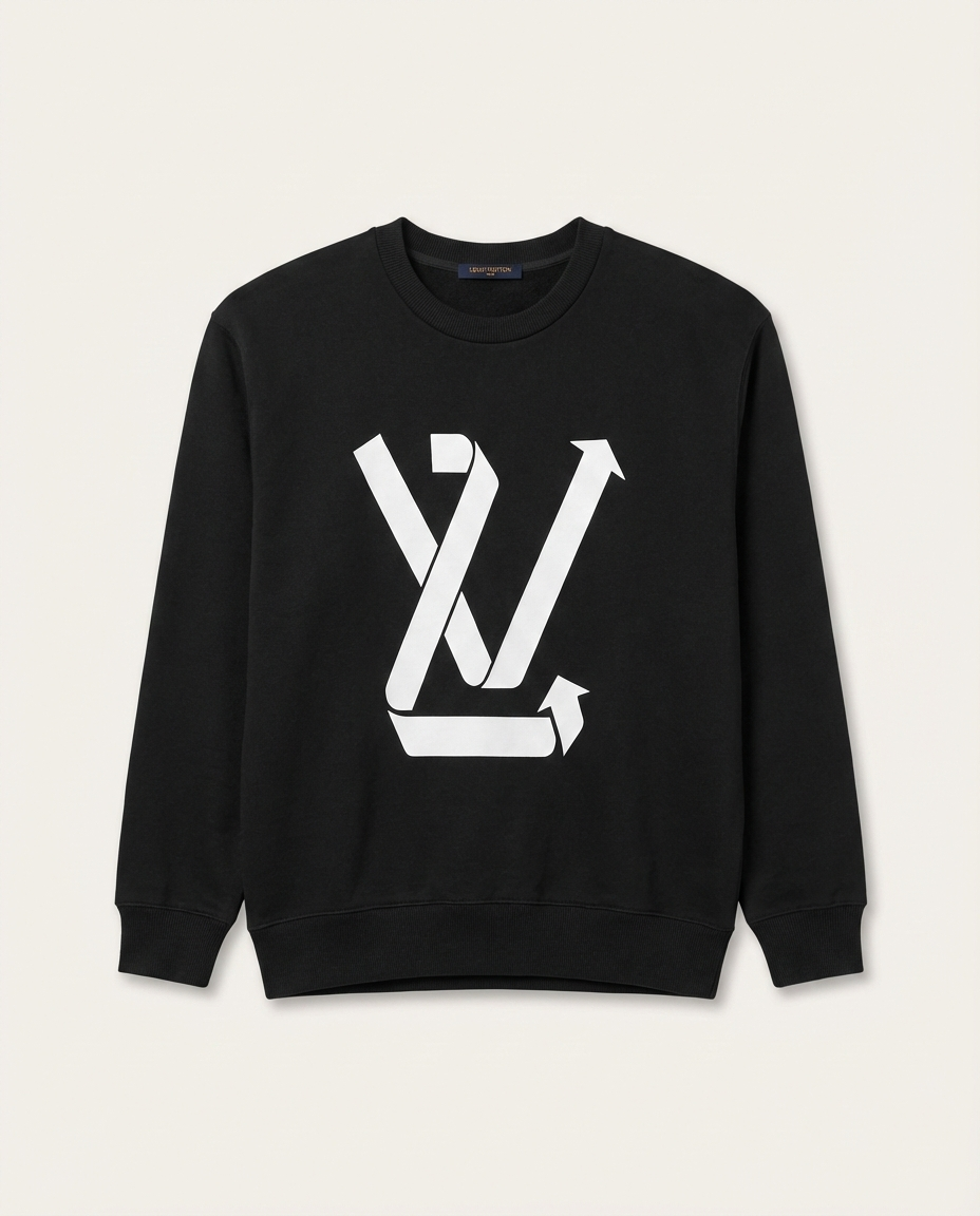 Louis Vuitton LV Arrow Logo Crewneck Sweatshirt - Black