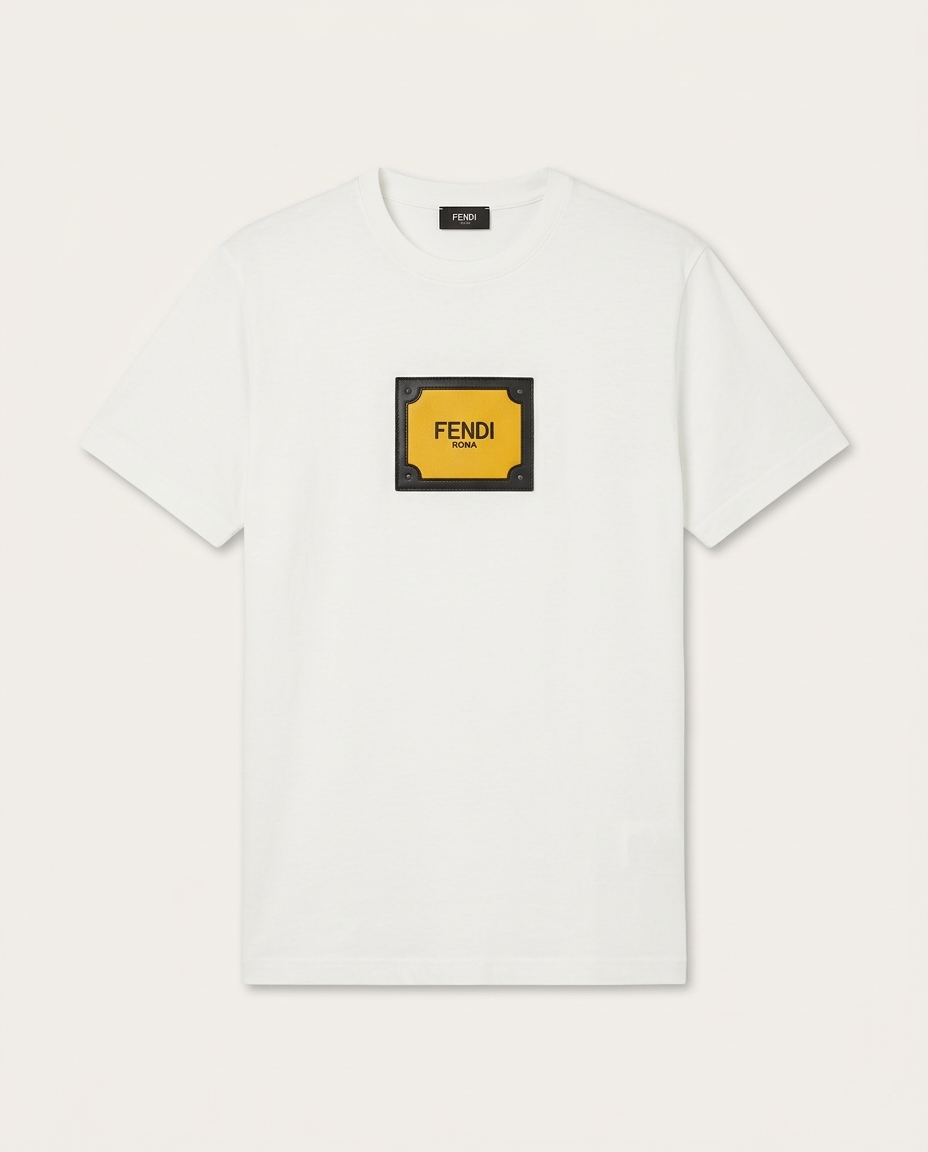 Fendi - Roma Logo-Patch Cotton T-Shirt - White