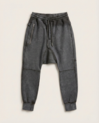 Black Island - Acid Wash Drop-Crotch Utility Joggers – Charcoal
