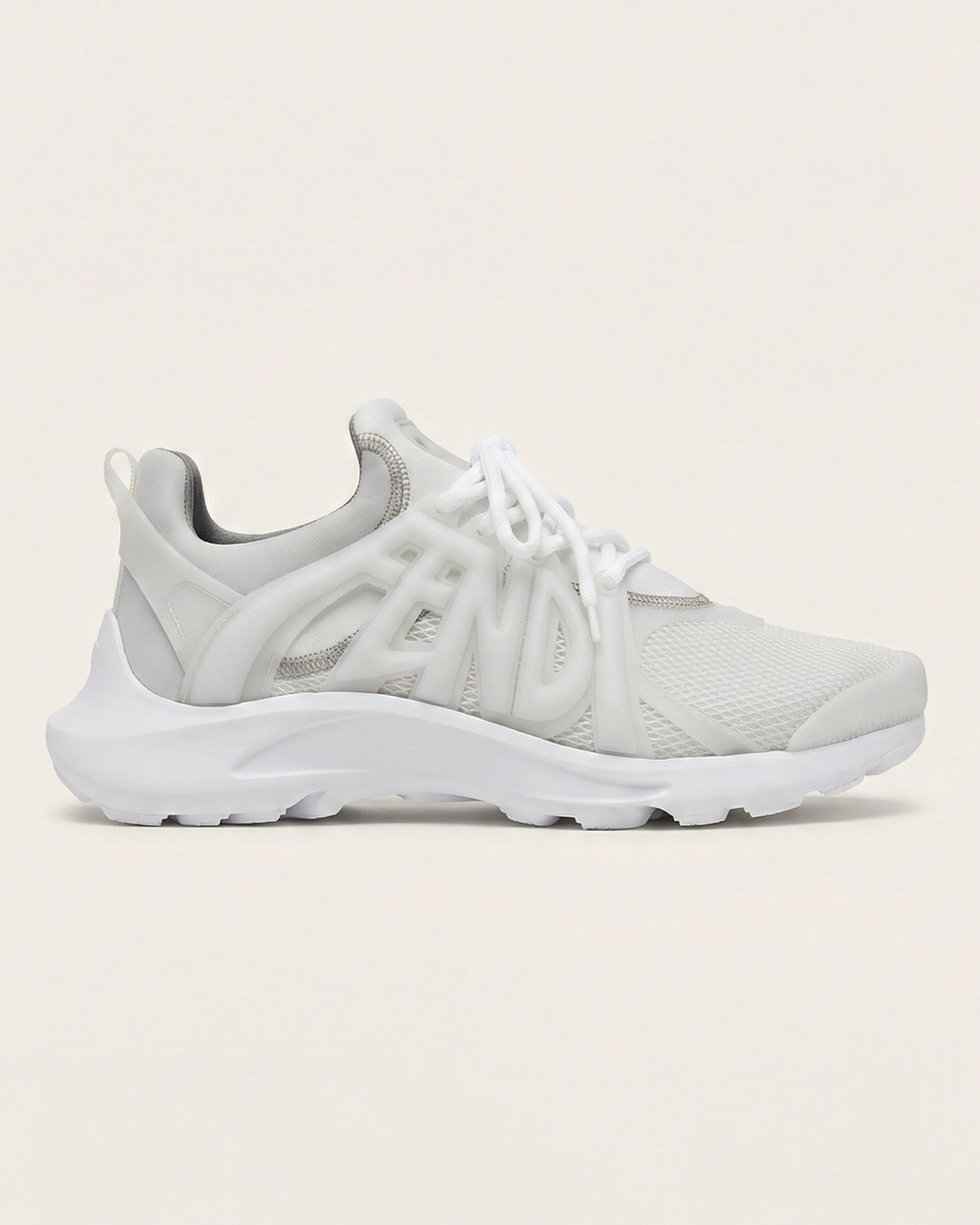 Fendi - Flow White Mesh & Logo Cage Sneakers