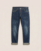 Dsquared2 - Paint-Splatter Distressed Slim Jeans | Dark Wash Denim