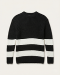 Lagos - Heavyweight Ribbed Knit Sweater with Bold Block Stripes - Black/White