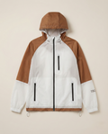 Zenia - Men's Color-Block Performance Windbreaker - White/Bronze