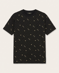 Fendi - All-Over Logo & Polka Dot T-Shirt - Black/Gold