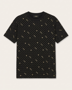Fendi - All-Over Logo & Polka Dot T-Shirt - Black/Gold