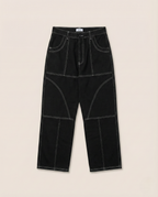 2Y Premium - Contrast Stitch Panelled Jeans | Jet Black