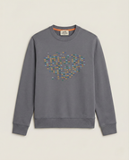 Hermès - Multicolor "Micro-Cheval" Motif Sweatshirt - Slate Grey