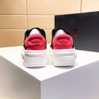 Y-3 Hicho - Platform Sneakers in Black Suede & Mesh with Red Accent