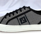 Fendi - Houndstooth Knit Low-Top Sneakers - Black/White
