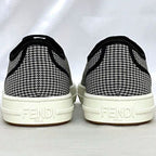 Fendi - Houndstooth Knit Low-Top Sneakers - Black/White