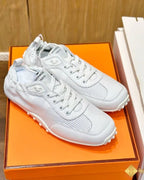 Hermès - White Perforated Leather Sneakers