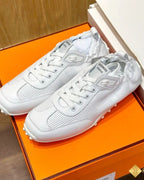 Hermès - White Perforated Leather Sneakers