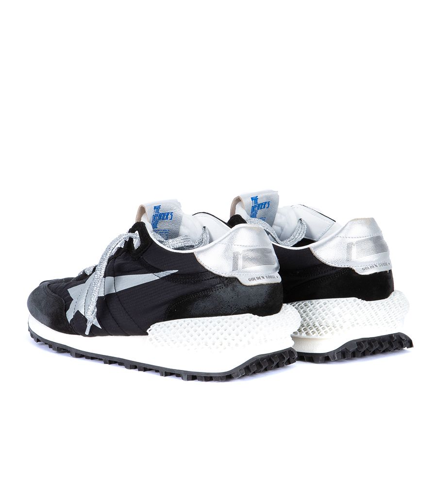 Golden Goose Marathon - Sneakers in Black with Silver Star & Laces