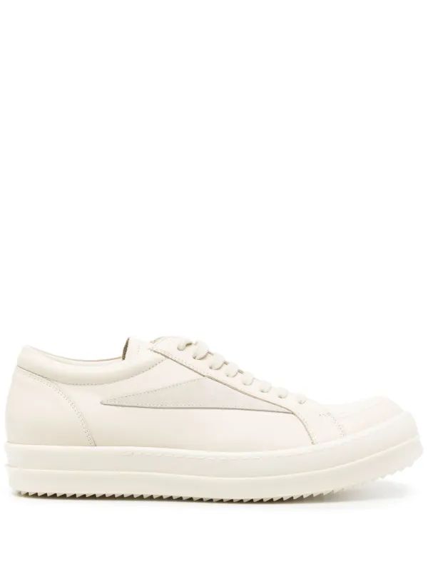 Rick Owens - Off-White Low-Top Leather Sneakers