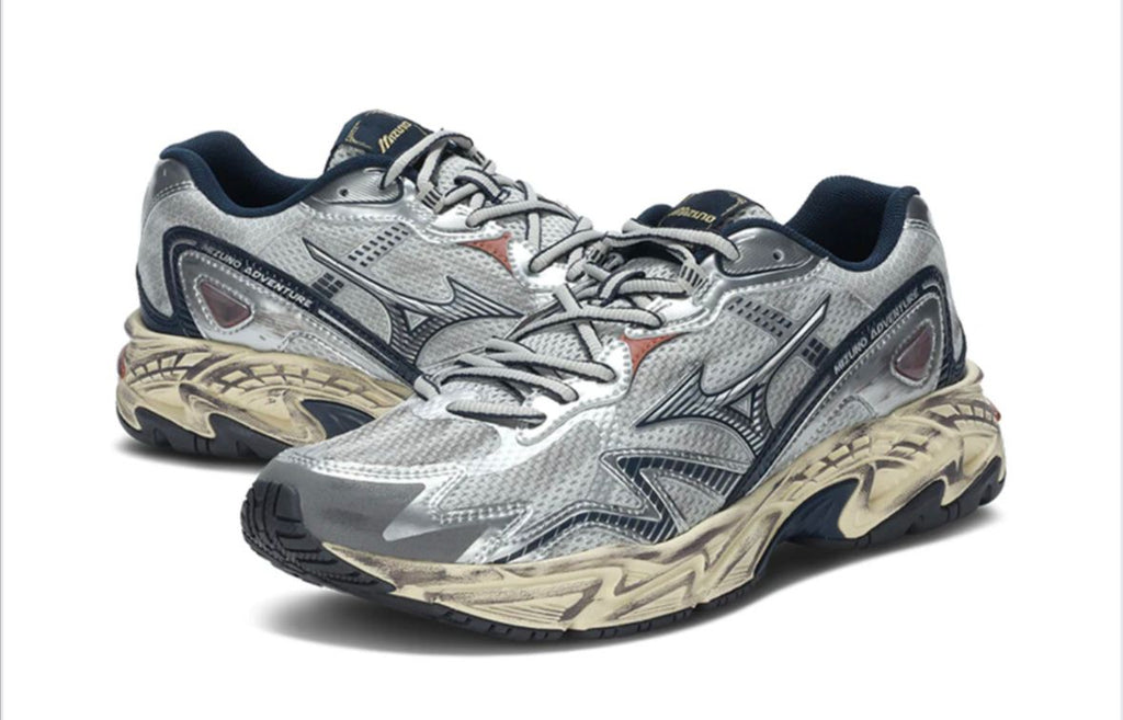 Mizuno - Wave Rider 10 Premium - Silver Metallic & Navy
