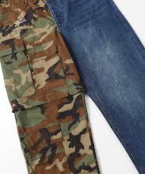 Balenciaga - Hybrid Camouflage & Denim Cargo Jeans