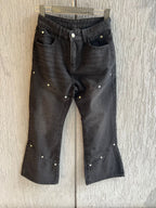 Balenciaga - Studded Panel Flared Jeans - Washed Black