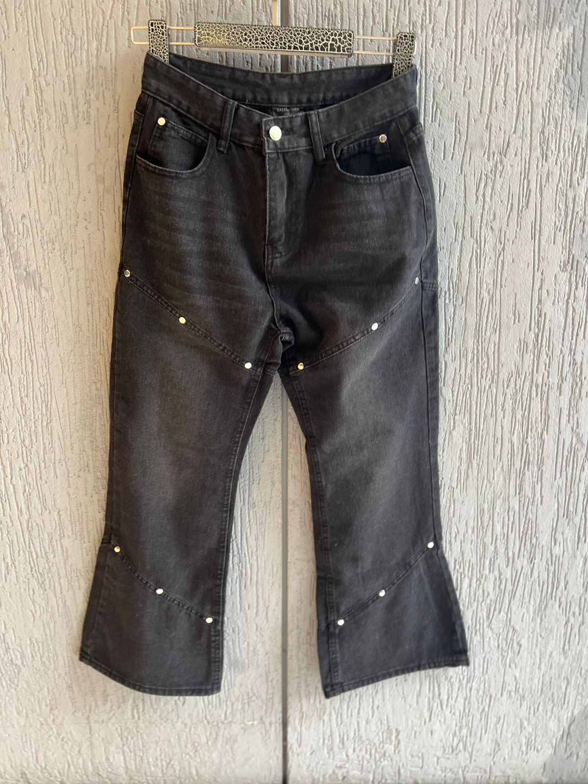 Balenciaga - Studded Panel Flared Jeans - Washed Black